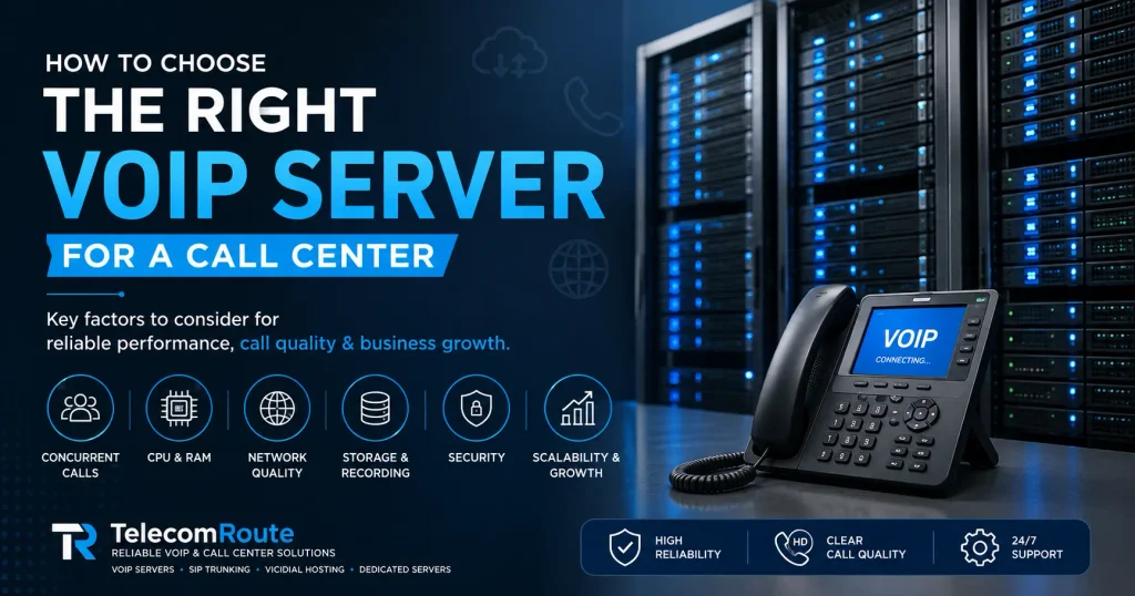VoIP server for a call center